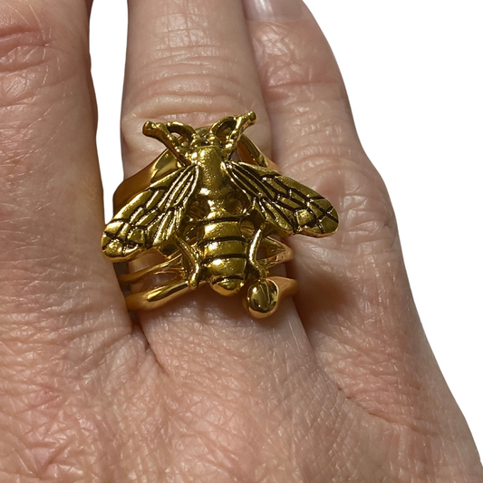 Gold Bee Cuff Ring