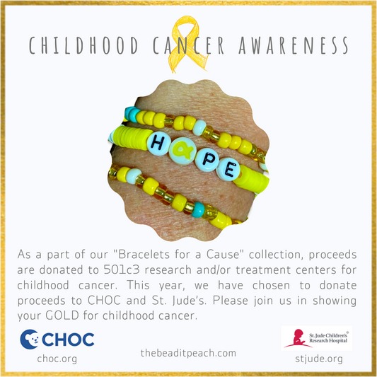Childhood Cancer Bracelet - Cancer Awareness Bracelet 12 Bracelet Bracelets for a Cause Anthologie Co.