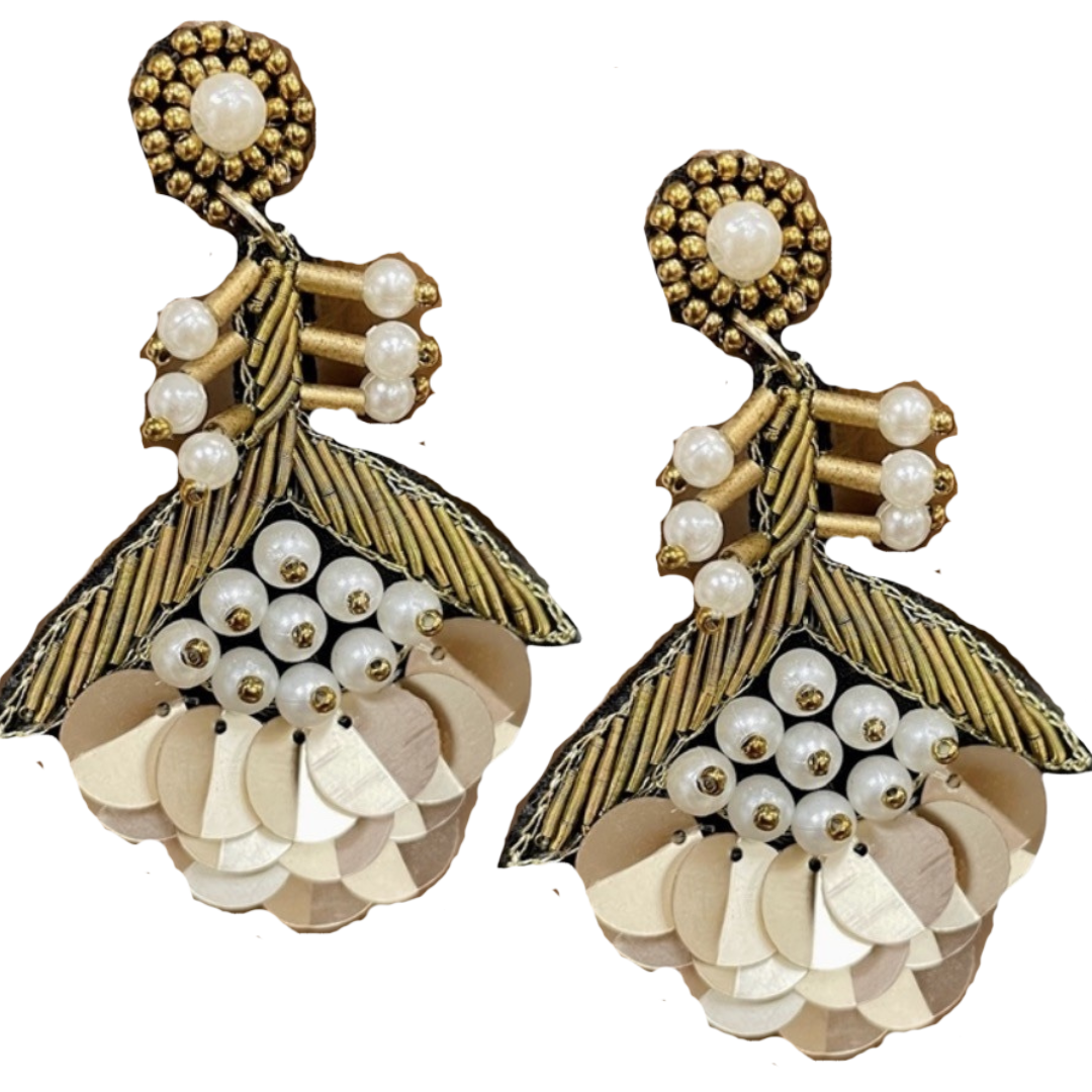 Vintage Jeweled Drop Earring
