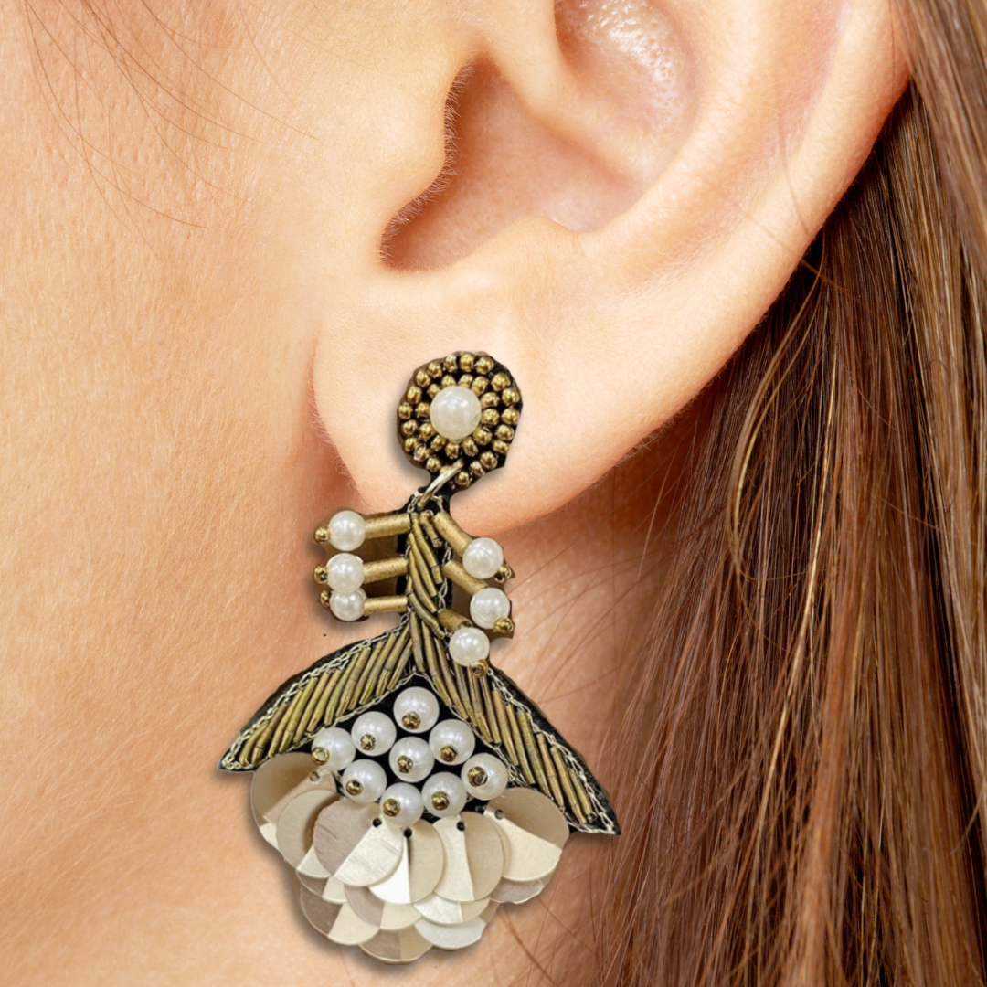 Vintage Jeweled Drop Earring