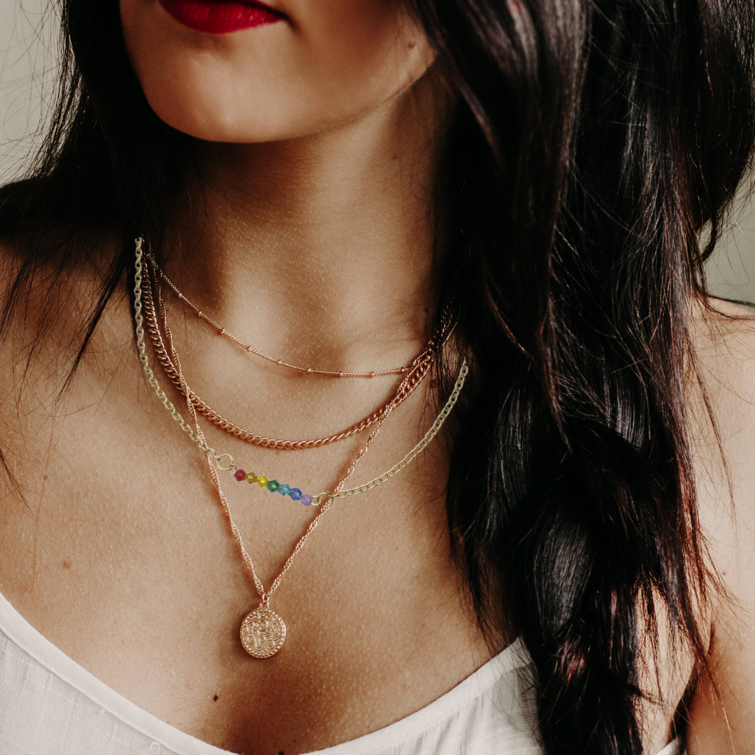 Crystal Rainbow Necklace 34 Jewelry Anthologie Co.
