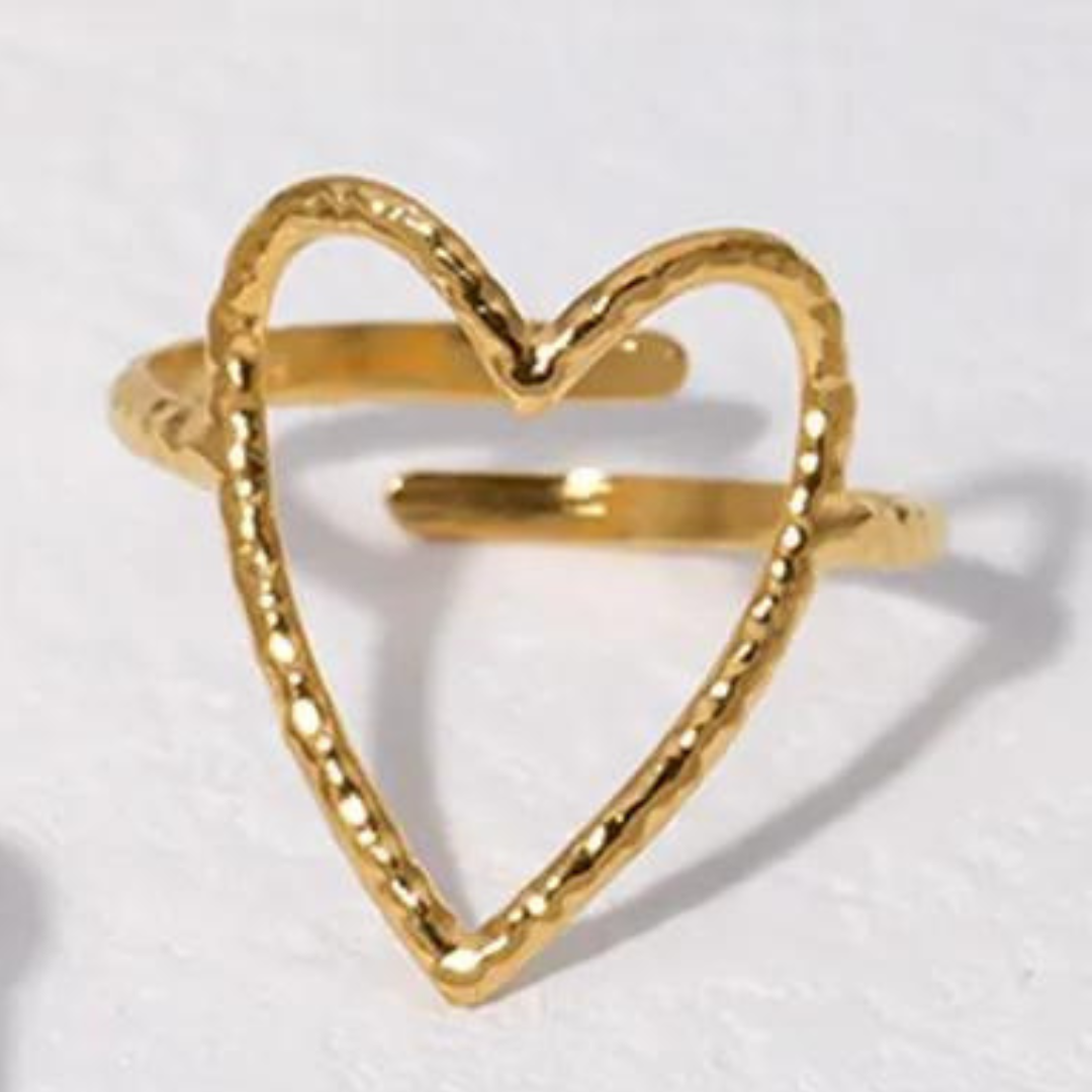 Heart Ring - Hammered Heart Ring