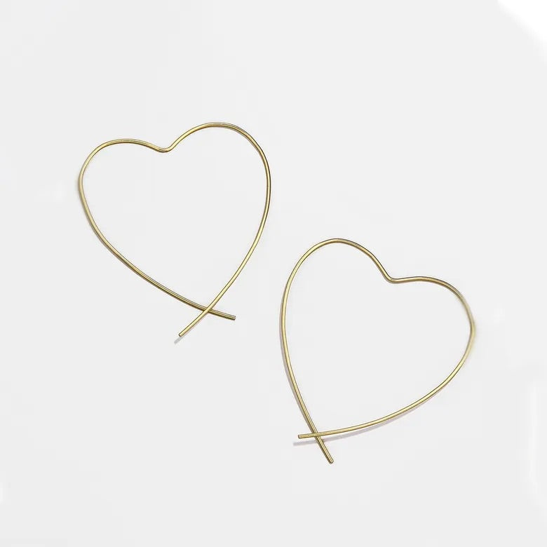 Gold Heart Ear Wire