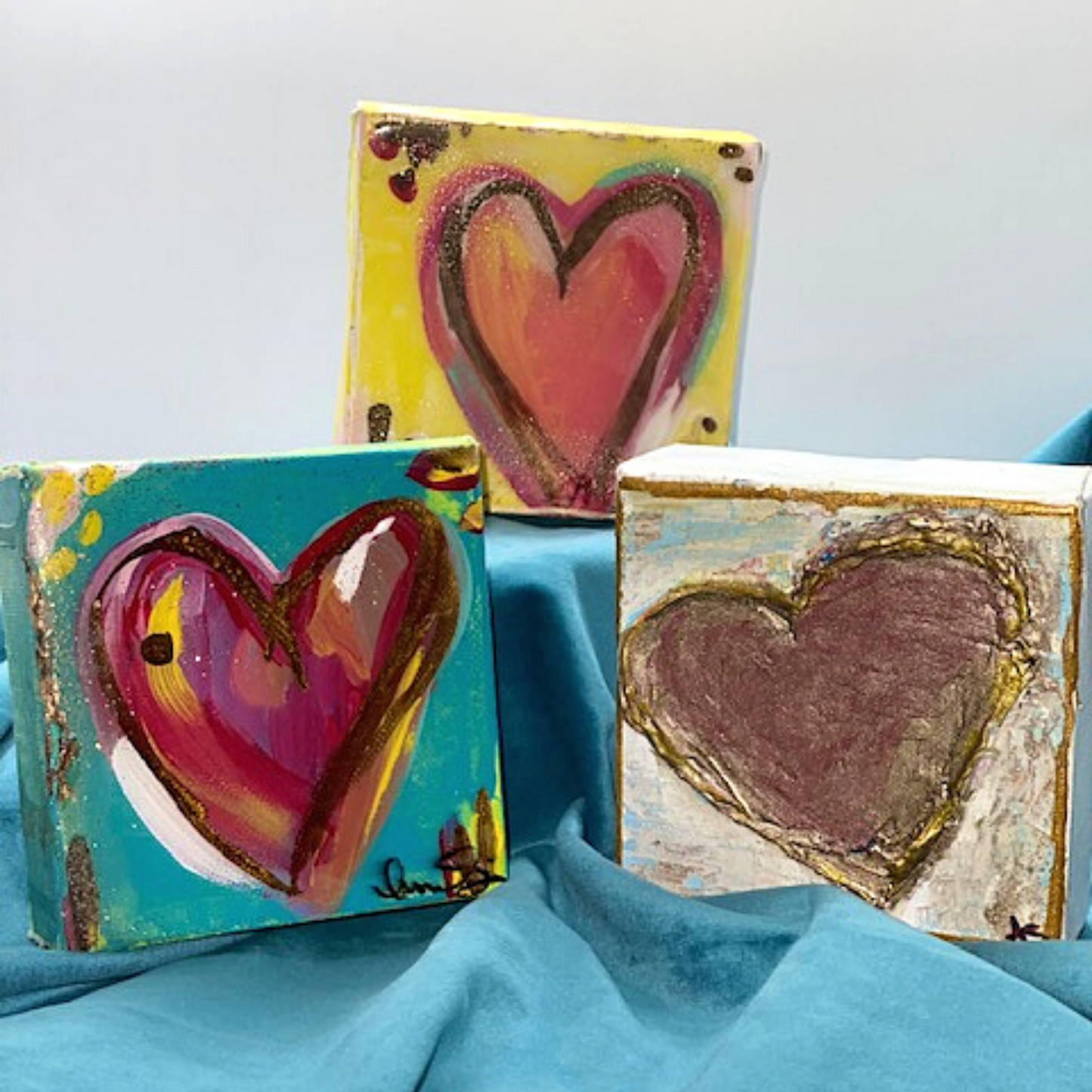 Love Notes - Mini Heart Block Painting